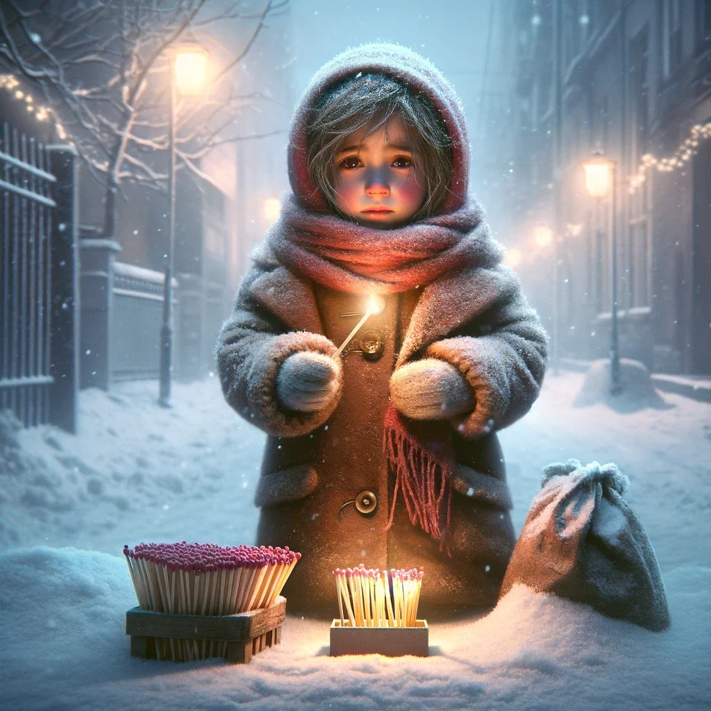 Cerita dongeng romantis singkat - Gadis Kecil dan Korek Api: Kisah Pilu di Malam Natal